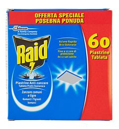 RAID PIASTRINE ANTIZANZARE RICARICA 60PZ A.158Raid