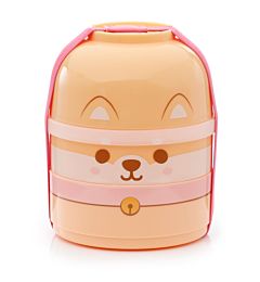 Contenitore per Alimenti Rotondo con Scomparti Impilati - Cane Shiba Inu