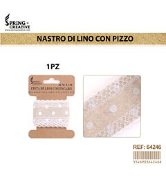 NASTRO IN LINO ORNATO BEIGE