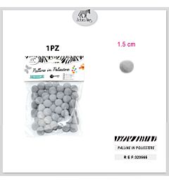 PALLINE IN POLIESTERE GRIGIO CHIARO 1.5CM/60PC