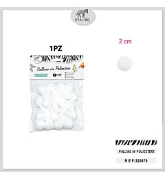 PALLINE IN POLIESTERE BIANCHI 2.0CM/25PC