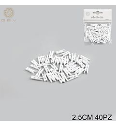 MOLETTE LEGNO 2.5CM CF 40 PEZZI BIANCOGev