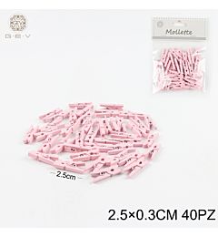 MOLLETTE LEGNO 2.5CM CF.40PZ ROSAGev