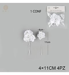 GEV FIORELLINI X BOMBONIERE 4CM 4PZ BIANCOGev