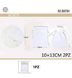 SACCHETTI VELLUTO 10*13CM 2PCS BIANCOGev