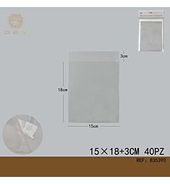 SACCHETTO TRASPARENTI 15*18 3 OPP 40PCSGev