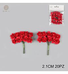 GEV FIORELLINI X BOMBONIERE 2.1CM 20PZ ROSSOGev