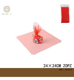 VELETTE IN TULLE X BOMBONIERE 24CM 20PCS ROSSOGev