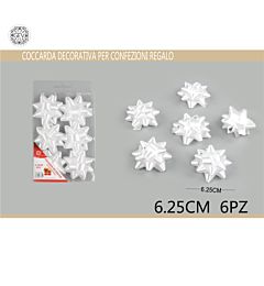 COCCARDA 6.25CM 6PZ BIANCOGev