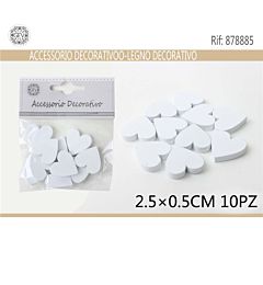 DEC.IN LEGNO CUORE 2.5CM0.5 10PCSGev