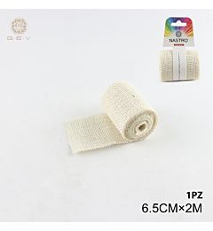 NASTRI DI GARZA 6.5CM*2M BIANCOGev