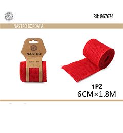 NASTRO DI LINO 6CM*2Y ROSSOGev
