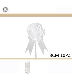 NASTRO FIOCCO DA REGALO 10PZ 3CM BIANCOGev