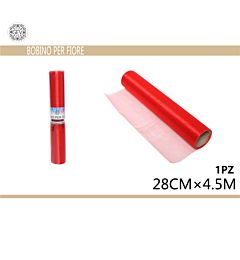BOBINE TULLE 28CM X 4.5M ROSSO