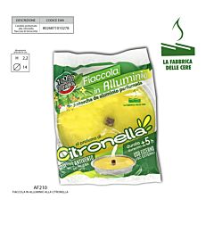 FIACCOLA ALLUMINIO MEDIUM CITRONELLA 14X2,2Nappi