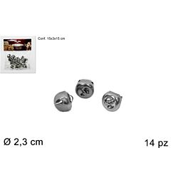 CAMPANELLINI METALLO 2,3CM 14PZ SILVER     ART.XY1Due Esse