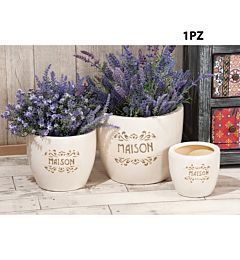 S/3 CACHEPOT MAISON BIANC D16/22/30