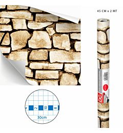 DC CASA CARTA ADES.PVC MARMO 45CMX2MX0,08MM M206-1Dc