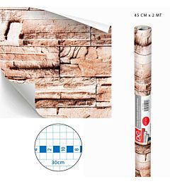 DC CASA CARTA ADES.PVC MARMO 45CMX2MX0,08MM M208-1Dc