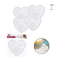 DC CASA CENTRINO CARTA CUORE 20.5CM BIANCODc