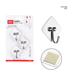 DC CASA GANCIO ADES. MET. 4X4CM 3PZDc