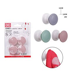 DC CASA GANCIO ADES. PLAST. 3.3X3.5CM 4PZDc
