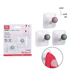 DC CASA GANCIO ADES. PLAST. 4.5X4.5CM 2PZDc