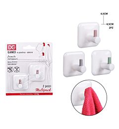 DC CASA GANCIO ADES. PLAST. 4.5X4.5CM 2PZDc