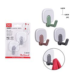 DC CASA GANCIO ADES. PLAST. 4.8X4.8CM 2PZDc