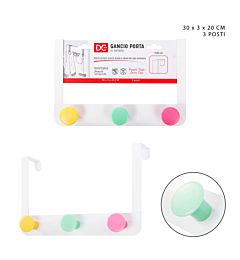 DC CASA GANCIO PORTA MET. 3POSTI 30X3X20CM BIANCODc