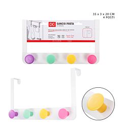 DC CASA GANCIO PORTA MET. 4POSTI 35X3X20CM BIANCODc