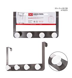 DC CASA GANCIO PORTA MET. 4POSTI 35X3X20CM GRIGIODc