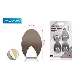 GANCIO ADESIVO METALLO 4PZEmi Style