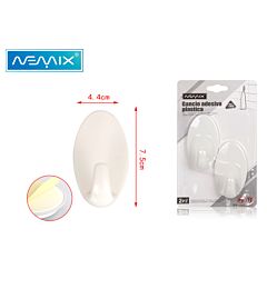 GANCIO ADESIVO PLASTICA 2PZEmi Style