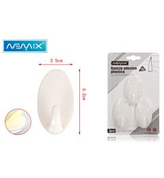 GANCIO ADESIVO PLASTICA 3PZEmi Style