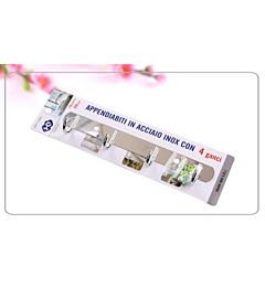 APPENDIABITI CON 4 GANCI IN ACCIAIO INOXHQ