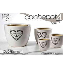 TDS/SET 4PZ CACHEPOT CUORE IP16-1698Gicos