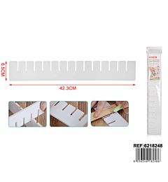 DIVISORIO PLASTICA PER CASSETTI 42.3*6.5CM 3PZKmt