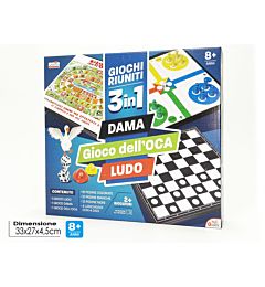 GIOCHI RIUNITI 3 IN 1 - LUDO/DAMA/OCA