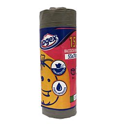 LOGEX SACCO 50L 55X70 15PZ GRIGIO S.161Logex