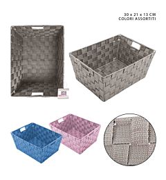 CESTINO PORTATUTTO IN PP 30X21X13CM ASS.Dc