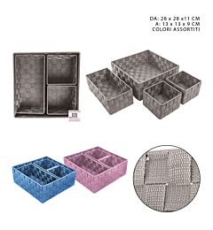 CESTINO PORTATUTTO IN PP 4PZ 13X13X9/28X28X11CMDc