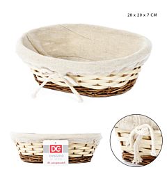 CESTINO VIMINI FODERATO OVALE 28X20XH.7CMDc