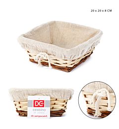 DC CASA CESTINO VIMINI FODERATO QUADR.20X20XH8CMDc