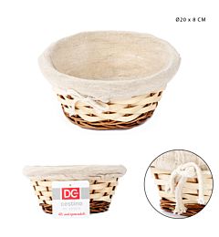 DC CASA CESTINO VIMINI FODERATO TONDO D.20XH.8CMDc