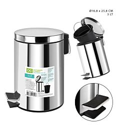 DC CASA PATTUMIERA PEDALE CROMATA 3L 16,8X25,8CMDc