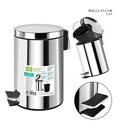 DC CASA PATTUMIERA PEDALE CROMATA 5L 20,2X27,5CMDc