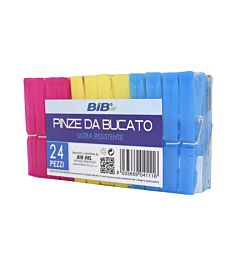 PINZA DA BUCATO PLASTICA 24PZ COLOR 1Bib