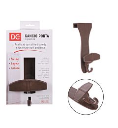 DC CASA GANCIO PORTA PLAST. 16.7X8CM MARRONEDc