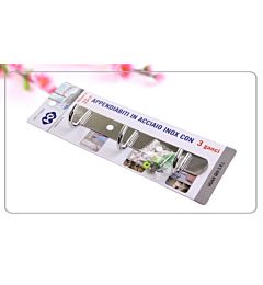 APPENDIABITI CON 3 GANCI IN ACCIAIO INOXHQ